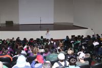 Palestra no Anfiteatro para alunos do Cruz e Sousa