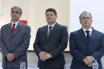 Hélio Gama, vice-prefeito Adalto Gomes e prefeito Eloi Mariano Rocha